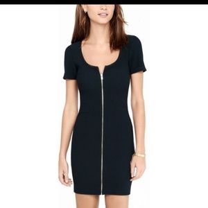 Blue Ribbed Bodycon Dress